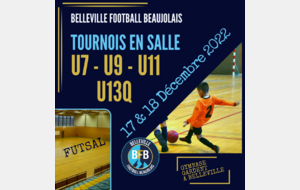 TOURNOIS EN SALLE BFB  du 17/18 DECEMBRE 2022 : U7 U9 U11 et U13 qualif 