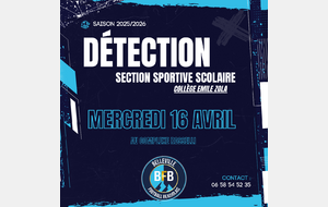 DÉTECTION SECTION SPORTIVE SCOLAIRE SAISON 2025/2026 - Collège Emile Zola
