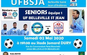 annulation covid19 : SENIORS 1 UFBSJA  - DRUMET MOUXY