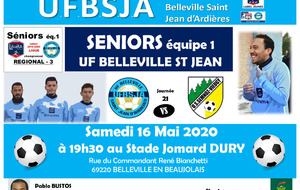 annulation covid19 : SENIORS 1 UFBSJA  - US SEMNOZ VIEUGY