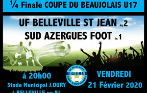 1/4 de Finale COUPE du BEAUJOLAIS U17 