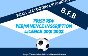 prise RDV Lundi 28 juin - Permanence inscription licence 2021 2022