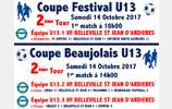 Coupe FESTIVAL et COUPE DU BEAUJOLAIS U13 le 14 Octobre